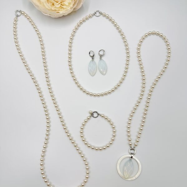 Moonveil - Collection with Glass Pearls and Opalite on Sterling Silver